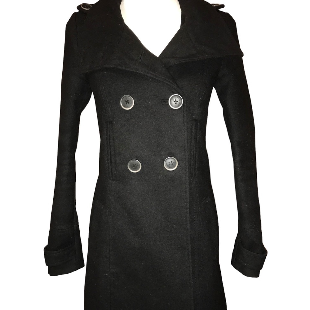 Zara Warm Weather Trf Black Peacoat